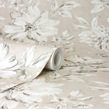 Gabriela Champagne by Fine Decor Floral Wallpaper – Brewster Home Fashions FD43429