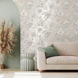 Gabriela Champagne by Fine Decor Floral Wallpaper – Brewster Home Fashions FD43429