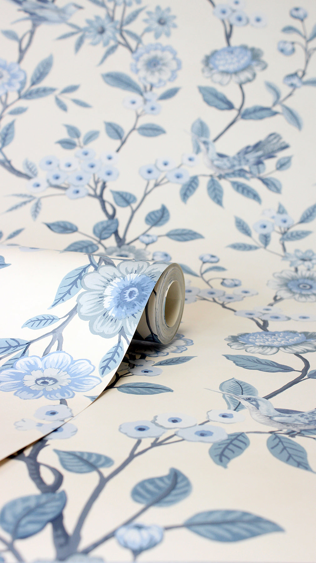 Elspeth Blue Floral Trail by Fine Decor Wallpaper – Brewster Home Fashions FD43447