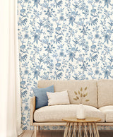 Elspeth Blue Floral Trail by Fine Decor Wallpaper – Brewster Home Fashions FD43447