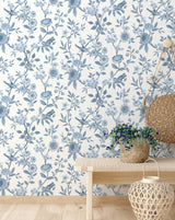 Elspeth Blue Floral Trail by Fine Decor Wallpaper – Brewster Home Fashions FD43447