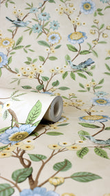 Elspeth Light Yellow by Fine Decor Floral Trail Wallpaper – Brewster Home Fashions FD43448