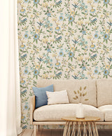 Elspeth Light Yellow by Fine Decor Floral Trail Wallpaper – Brewster Home Fashions FD43448