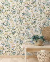 Elspeth Light Yellow by Fine Decor Floral Trail Wallpaper – Brewster Home Fashions FD43448