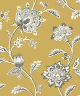 Fine Decor Juliette Mustard Jacobean Wallpaper FD43450 roll close-up