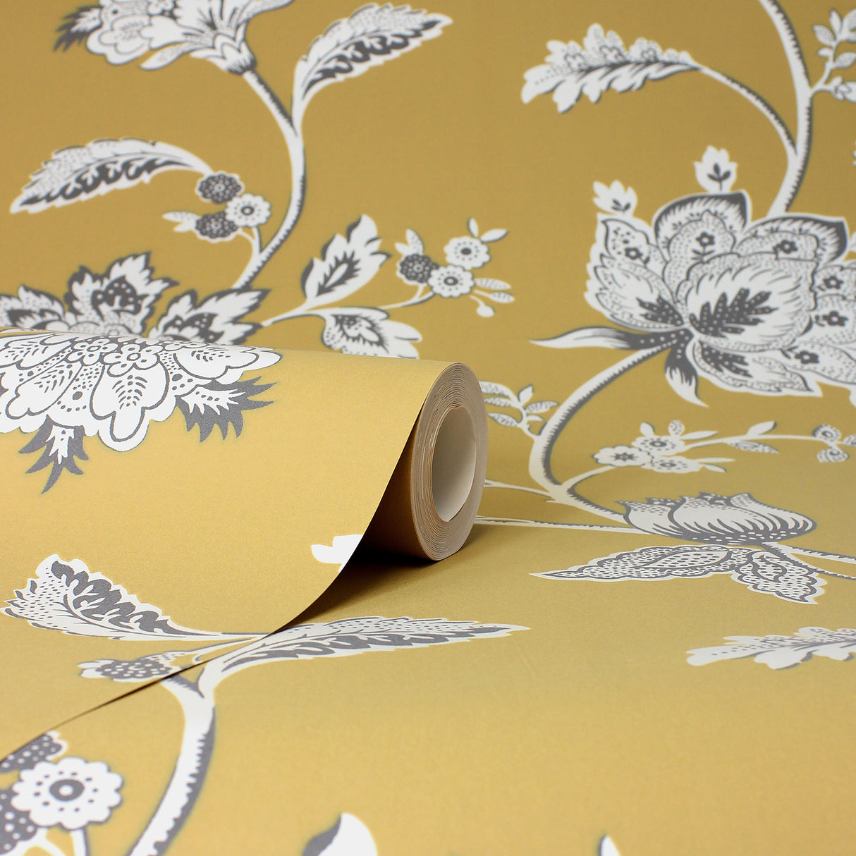Juliette Mustard by Fine Decor Jacobean Wallpaper – Brewster Home Fashions FD43450