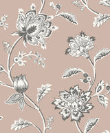 Fine Decor Juliette Light Pink Jacobean Wallpaper roll and pattern view