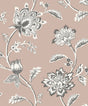 Fine Decor Juliette Light Pink Jacobean Wallpaper roll and pattern view