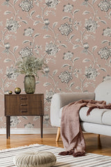 Juliette Light Pink by Fine Decor Jacobean Wallpaper – Brewster Home Fashions FD43451