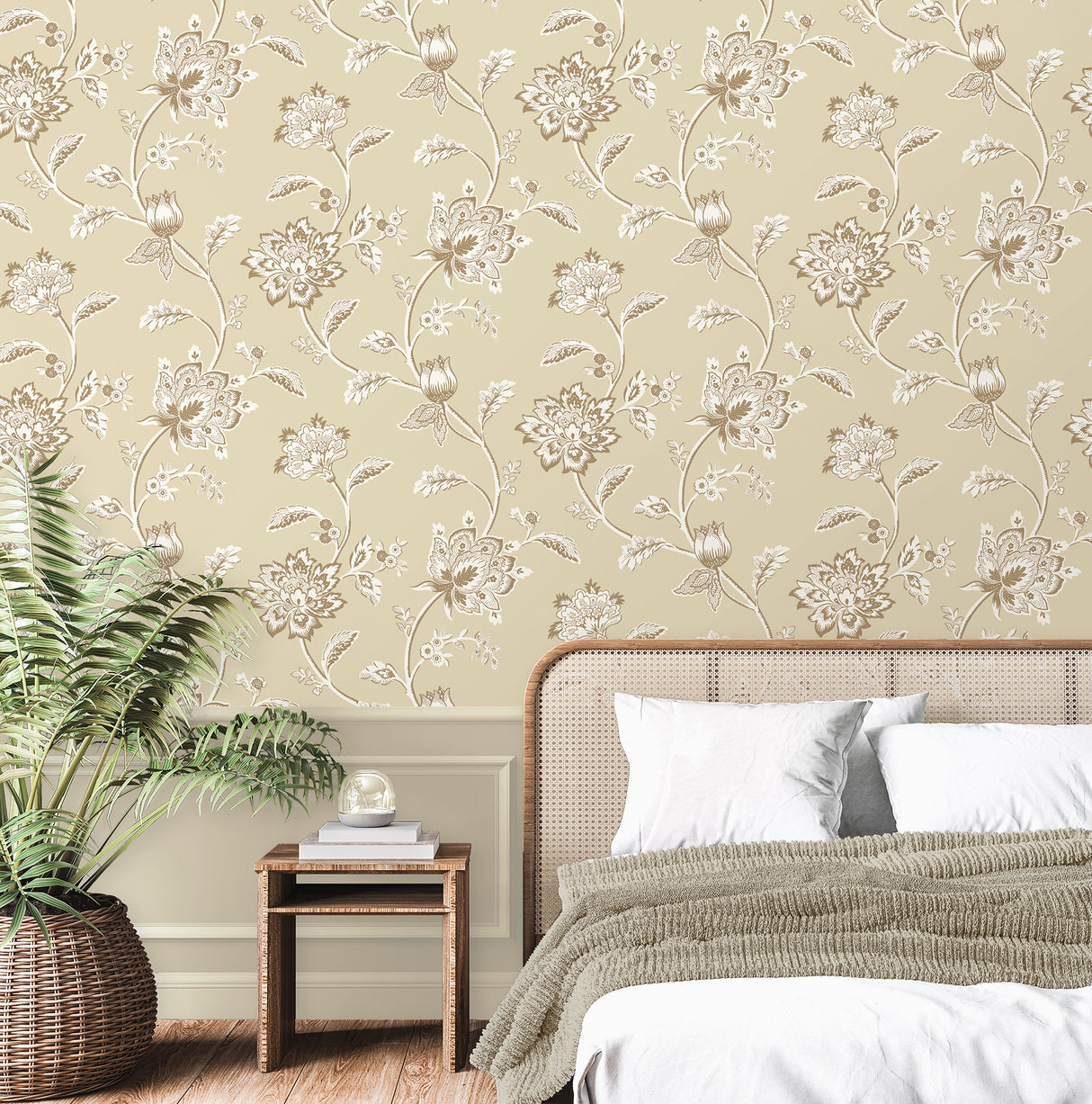 Juliette Light Yellow by Fine Decor Jacobean Wallpaper – Brewster Home Fashions FD43452