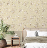 Juliette Light Yellow by Fine Decor Jacobean Wallpaper – Brewster Home Fashions FD43452