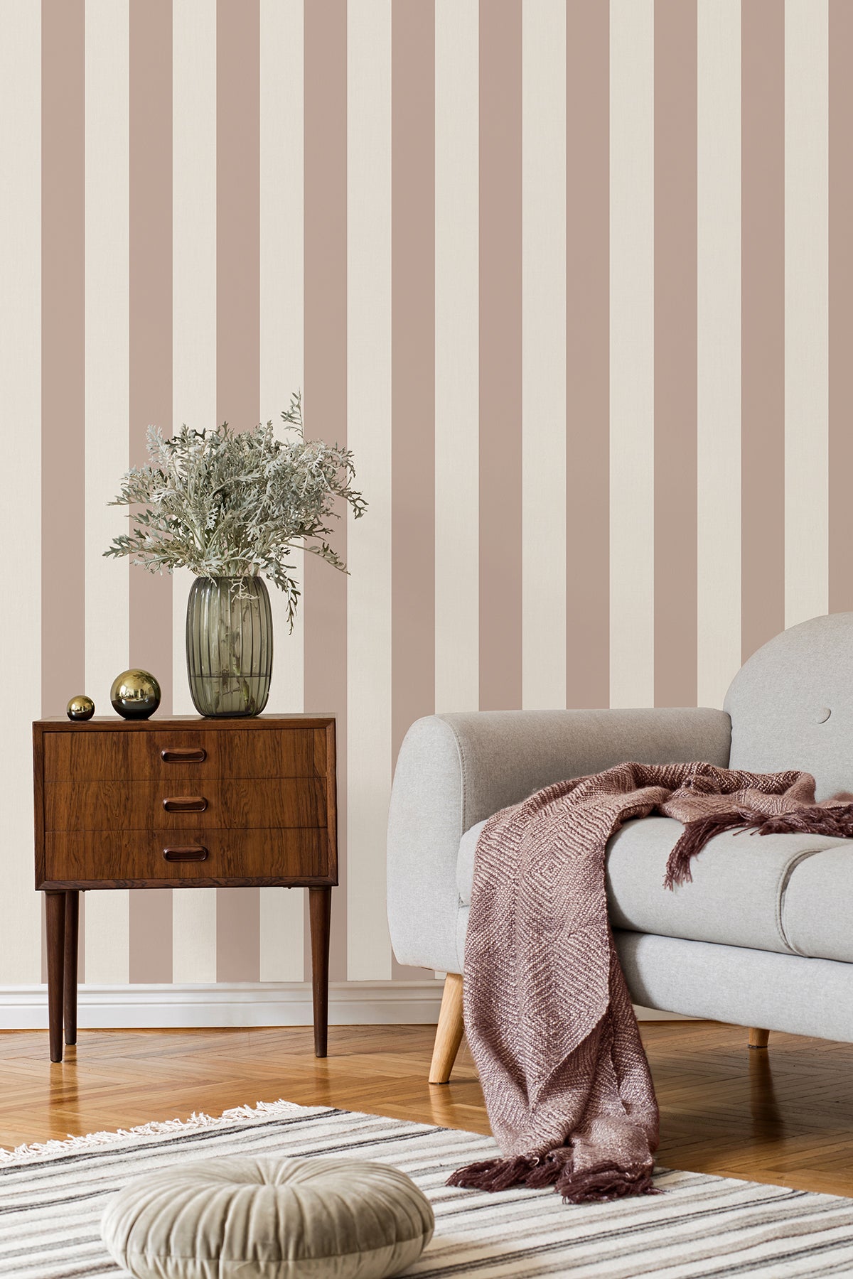 Tavish Light Pink by Fine Decor Stripe Wallpaper – Brewster FD43456