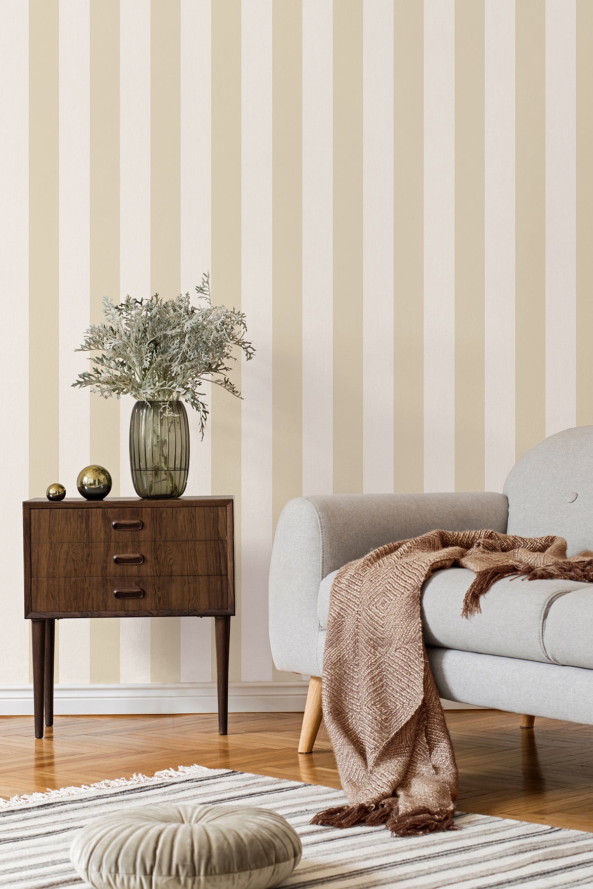 Tavish Light Yellow by Fine Decor Stripe Wallpaper – Brewster Home Fashions FD43457