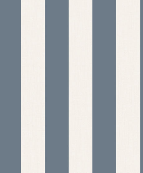 Fine Decor Tavish Blue Stripe Wallpaper roll and room scenes in powder blue and white vertical bands