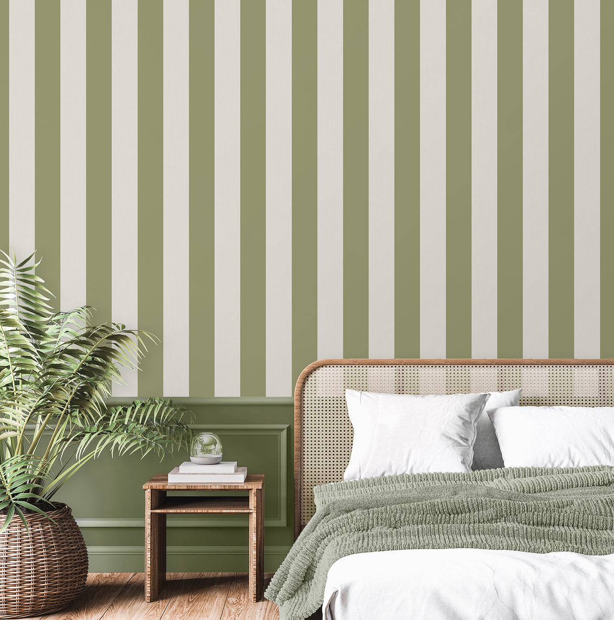 Tavish Sage by Fine Decor Stripe Wallpaper- Brewster Home Fashions FD43459