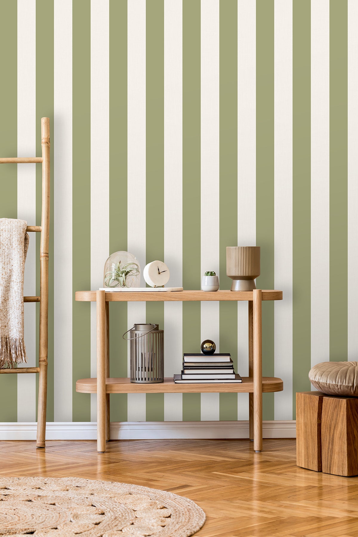 Tavish Sage by Fine Decor Stripe Wallpaper- Brewster Home Fashions FD43459