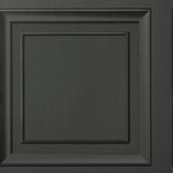 Dark grey square panel wallpaper roll showing classic molding effect