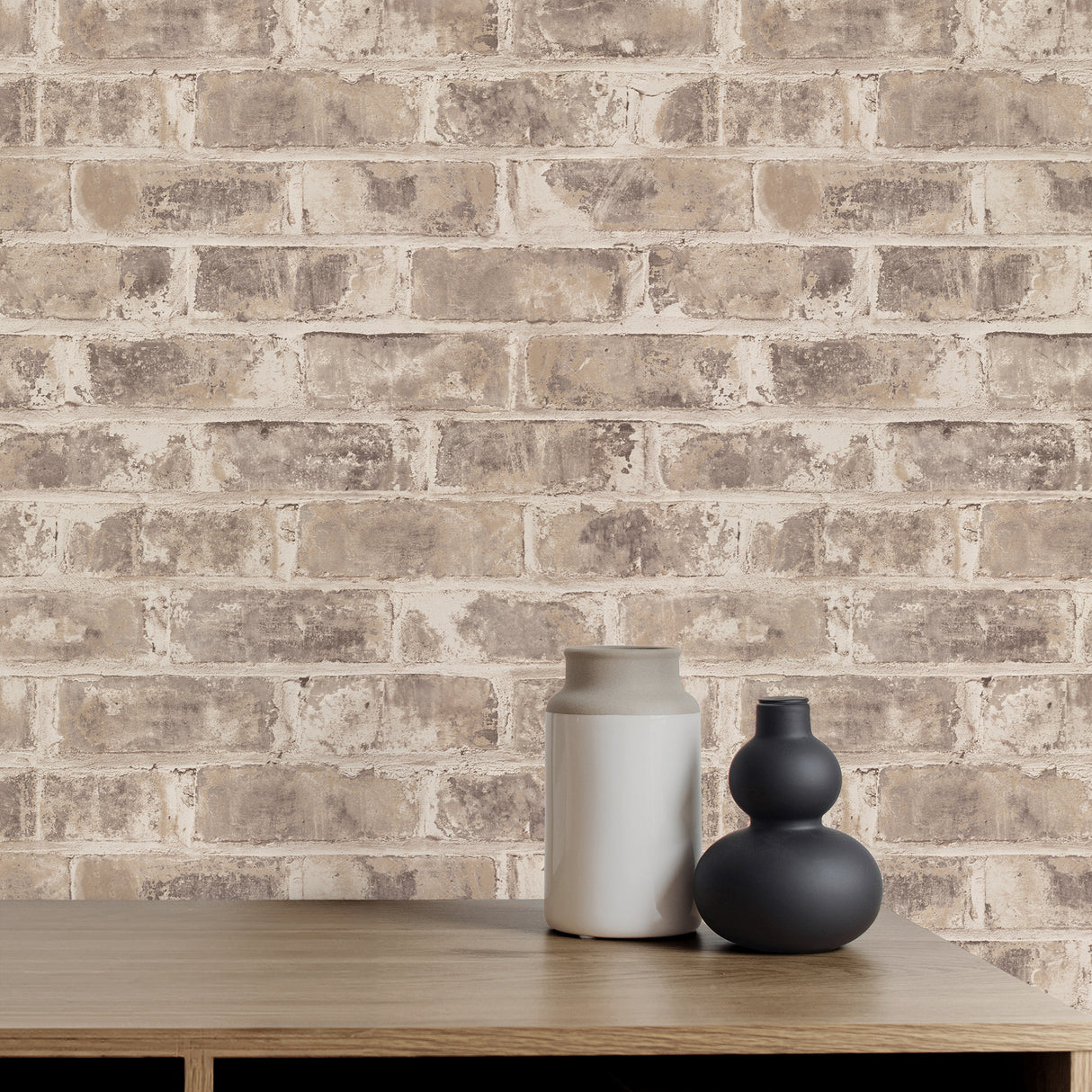 Warrick Taupe by Fine Decor Brick Wallpaper – Brewster Home Fashions FD43472