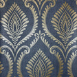 Estelle Blue and Gold Damask Wallpaper by Fine Decor - FD43481