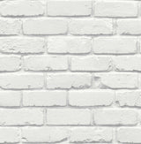 Fine Decor Alpin White painted brick wallpaper roll and room scenes