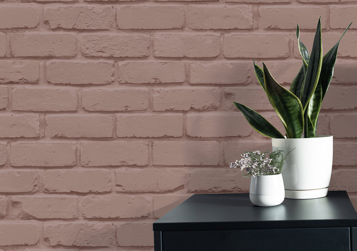 Alpin Pink by Fine Decor Painted Brick Wallpaper – Brewster FD43601