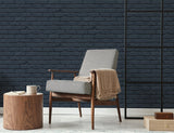 Alpin Navy by Fine Decor Painted Brick Wallpaper – Brewster Home Fashions FD43602