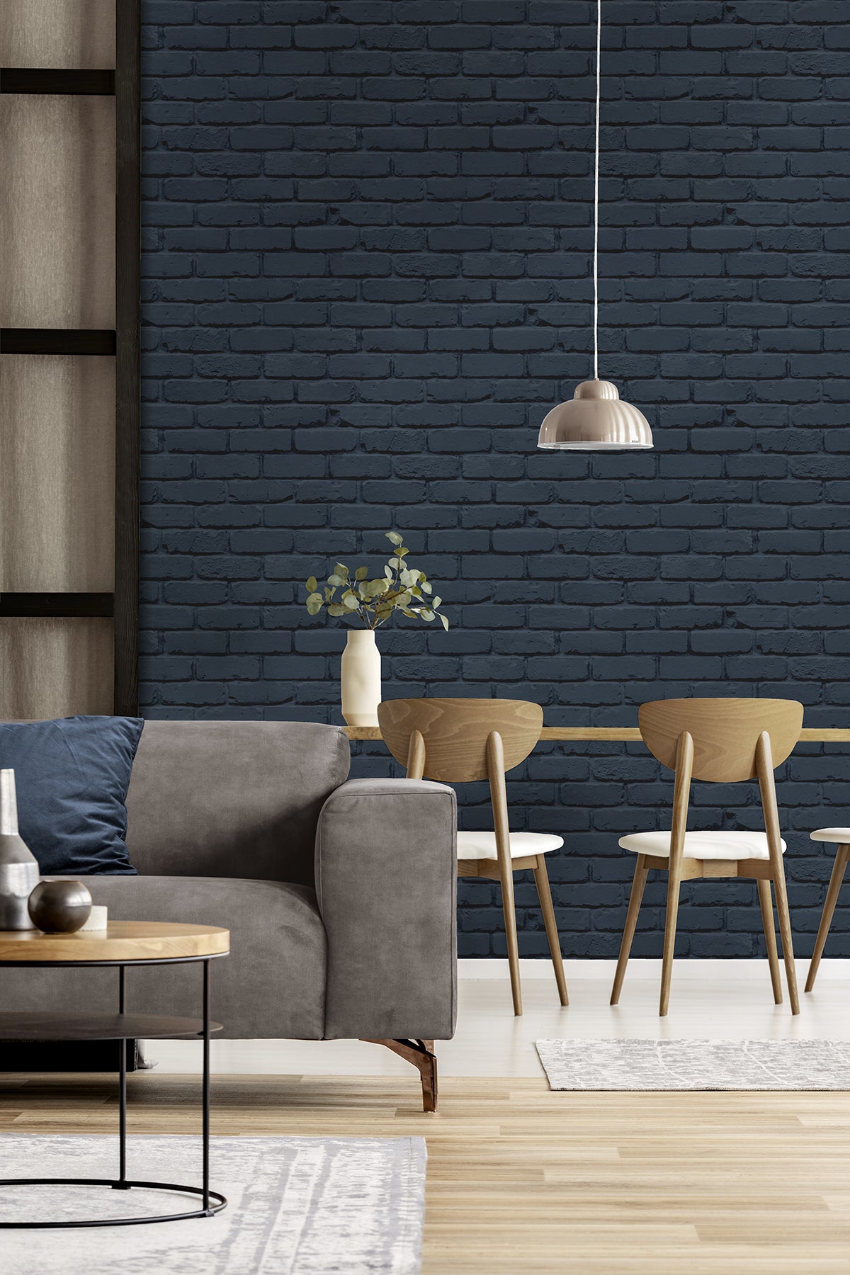 Alpin Navy by Fine Decor Painted Brick Wallpaper – Brewster Home Fashions FD43602