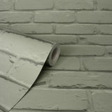 Alpin Sage by Fine Decor Painted Brick Wallpaper- Brewster Home Fashions FD43603