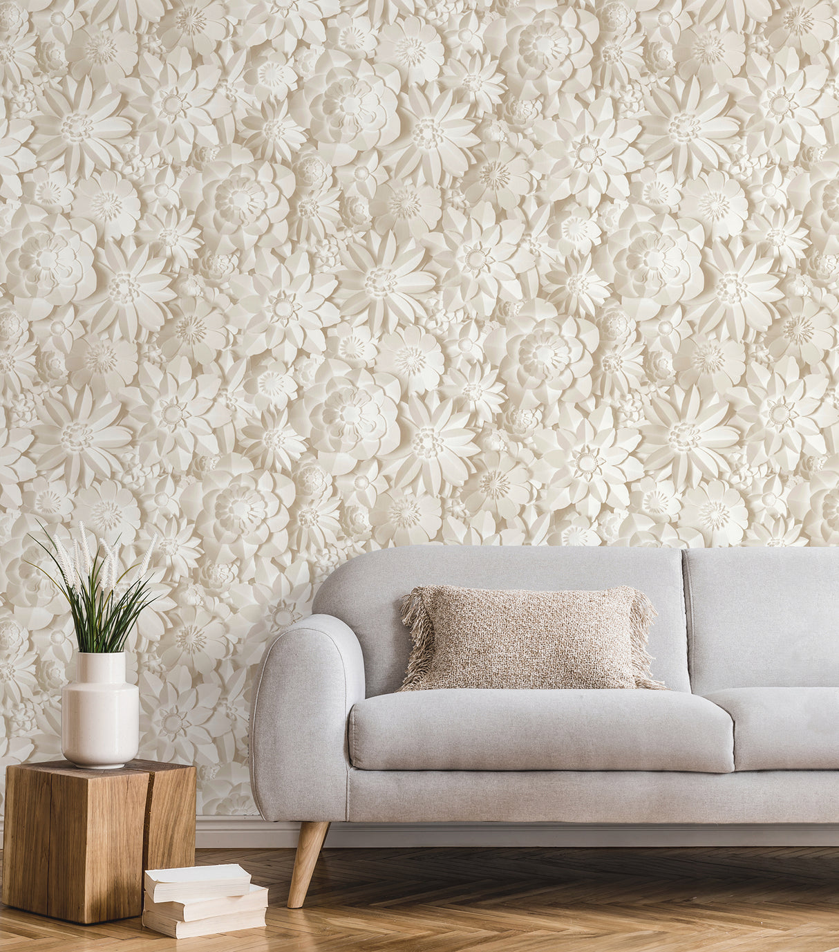 Dacre Cream by Fine Decor Floral Wallpaper- Brewster Home Fashions FD43604