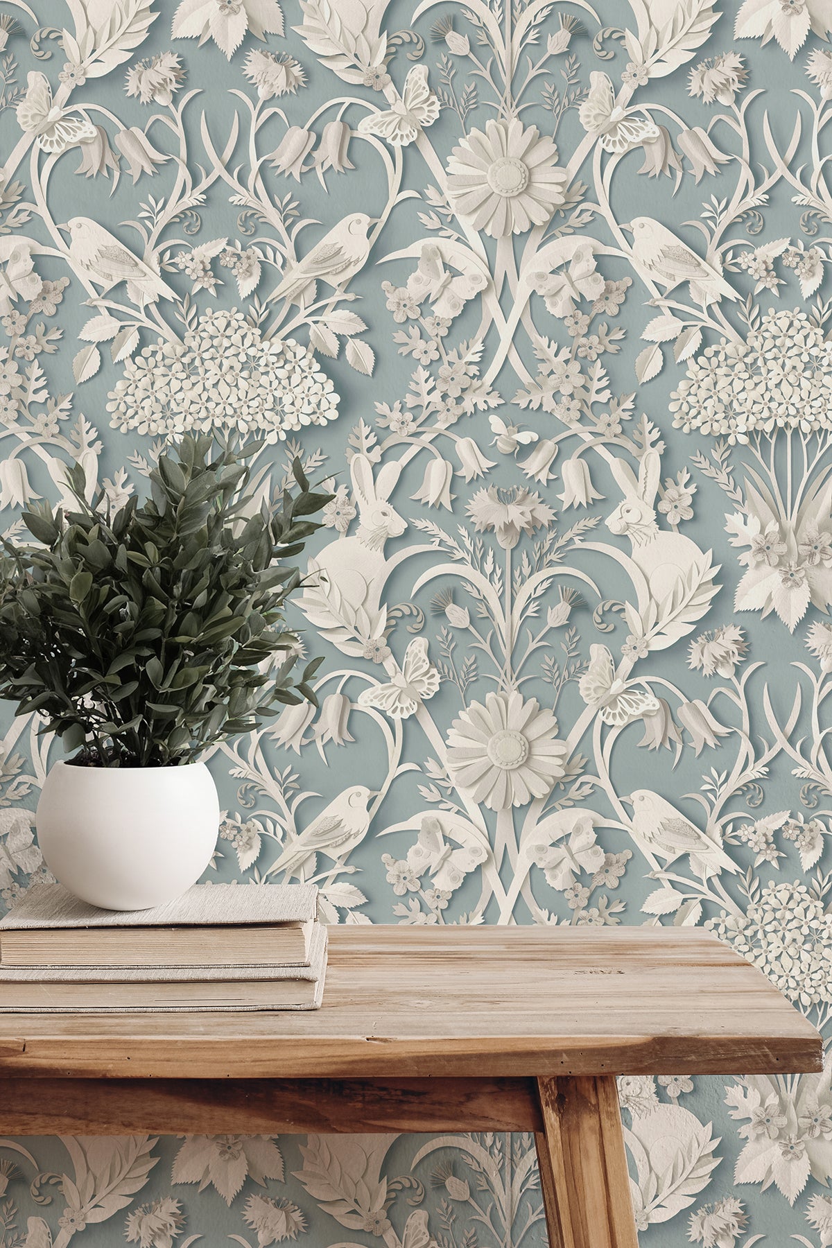 Fae Sky Blue by Fine Decor Woodland Wallpaper – Brewster Home Fashions FD43605