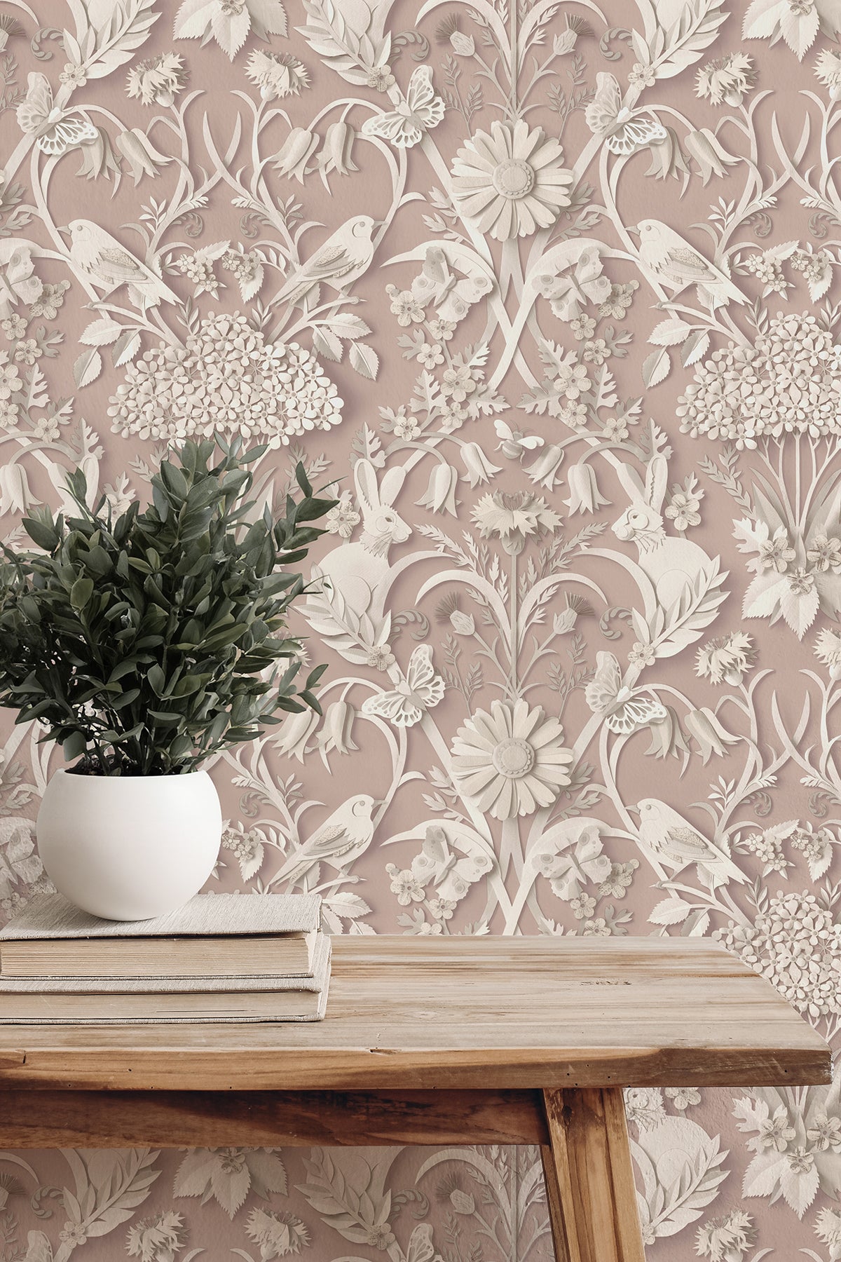 Fae Light Pink by Fine Decor Woodland Wallpaper – Brewster Home Fashions FD43607