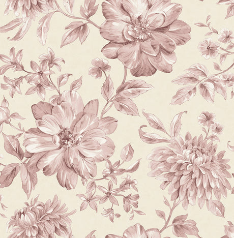 Fine Decor Gabriela Pink Floral Wallpaper FD43609 – room and detail views