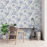 Gabriela Blue by Fine Decor Floral Wallpaper – Brewster Home Fashions FD43610