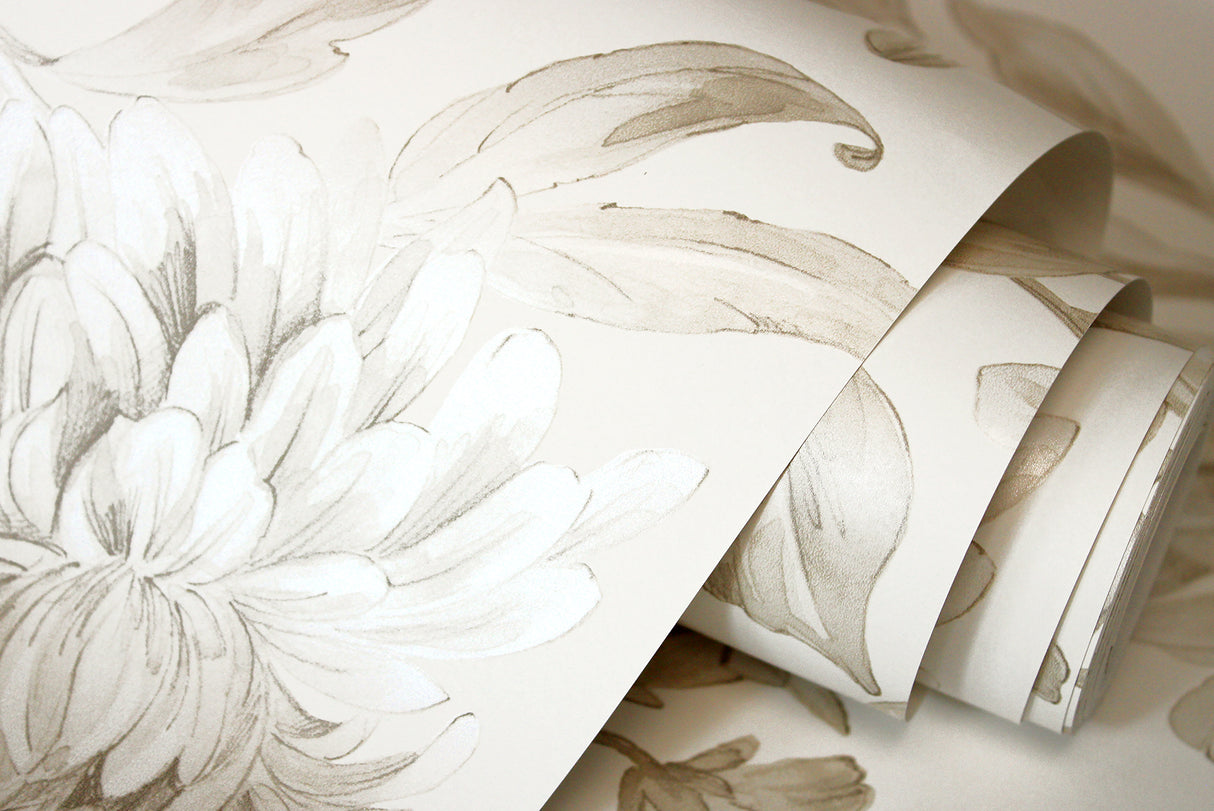 Gabriela Neutral by Fine Decor Floral Wallpaper – Brewster Home Fashions FD43611