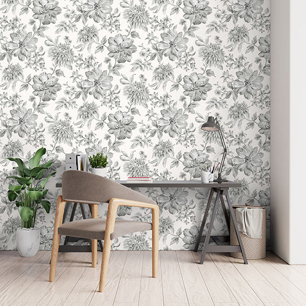 Gabriela Grey by Fine Decor Floral Wallpaper – Brewster Home Fashions FD43612