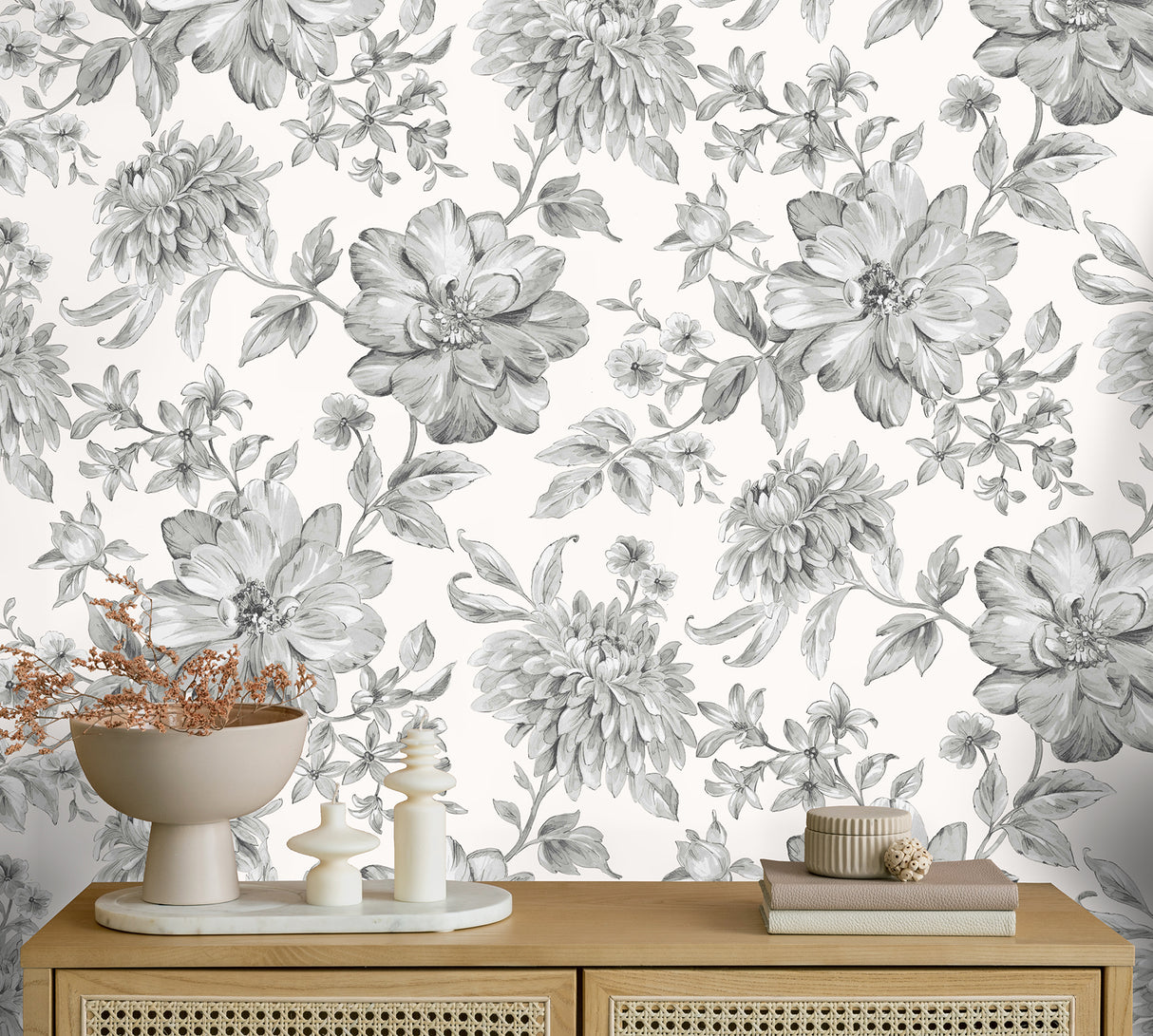 Gabriela Grey by Fine Decor Floral Wallpaper – Brewster Home Fashions FD43612