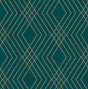 Shard Evergreen Trellis Wallpaper by Fine Decor with metallic bronze diamond trellis on deep green