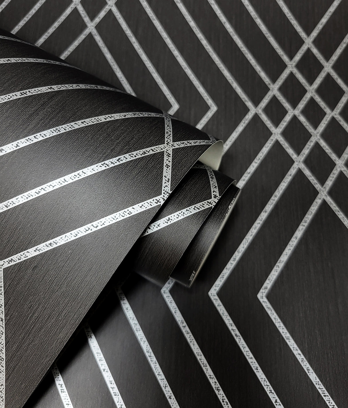 Shard Black by Fine Decor Trellis Wallpaper- Brewster FD43614