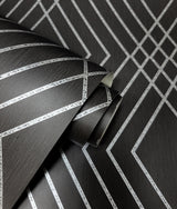 Shard Black by Fine Decor Trellis Wallpaper- Brewster FD43614