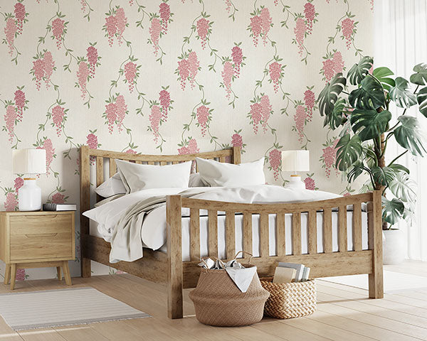 Aisla Pink by Fine Decor Wisteria Wallpaper – Brewster Home Fashions FD43671