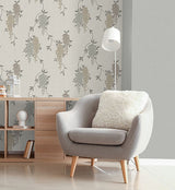 Aisla Neutral Wisteria by Fine Decor Botanical Wallpaper – Brewster Home Fashions FD43673