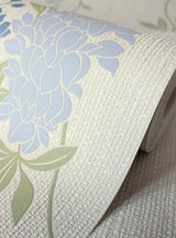 Aisla Blue Wisteria by Fine Decor Expanded Vinyl Botanical Wallpaper 20.9-in x 33-ft – Brewster Home Fashions FD43674