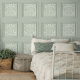 Edwina Sage by Fine Decor Woodland Panel Wallpaper – Brewster Home Fashions FD43711