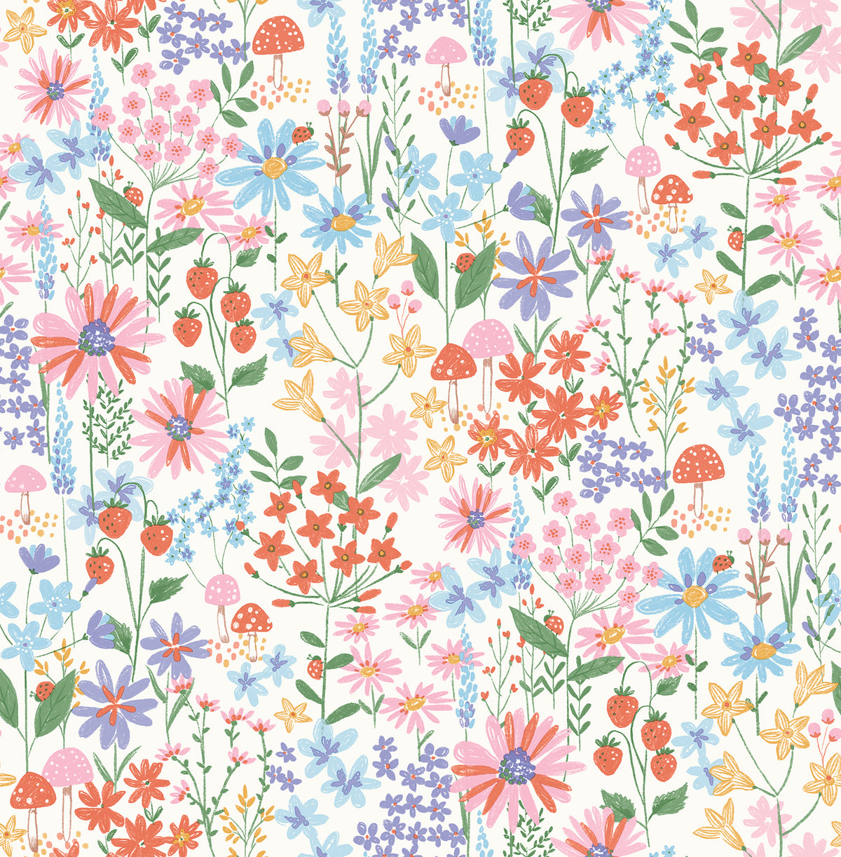 Zena Multicolor Berries and Blooms Wallpaper by Fine Decor - FD43713