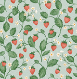 Fine Decor Maxine Seafoam Strawberry Fields Wallpaper FD43718