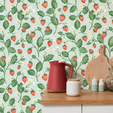Maxine Seafoam by Fine Decor Strawberry Fields Wallpaper – Brewster Home Fashions FD43718