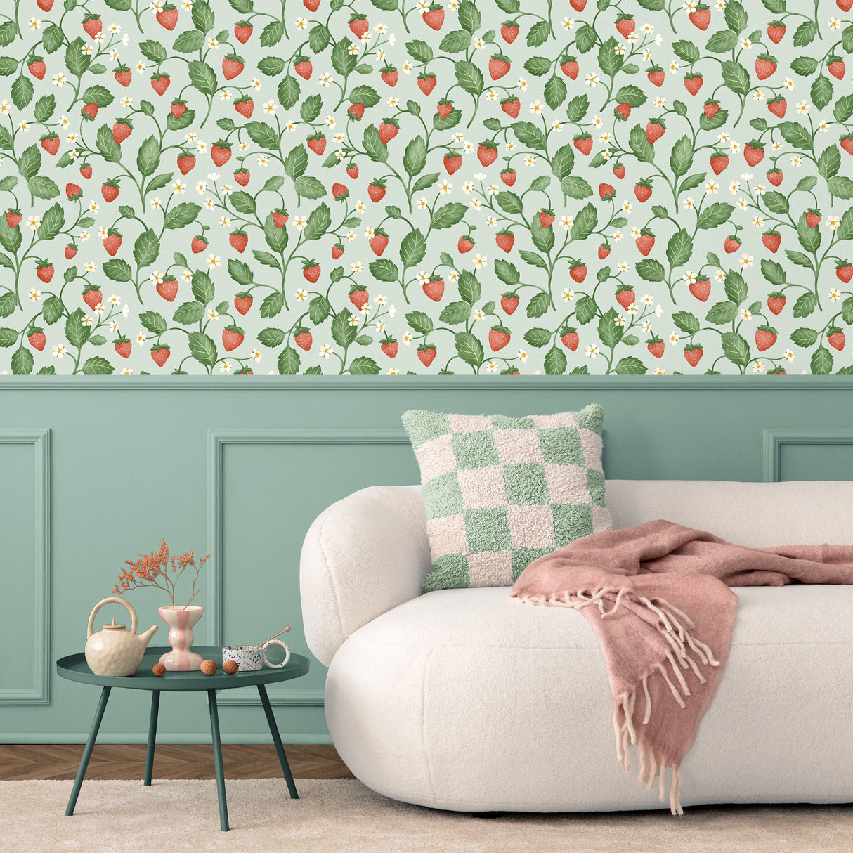 Maxine Seafoam by Fine Decor Strawberry Fields Wallpaper – Brewster Home Fashions FD43718