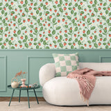 Maxine Seafoam by Fine Decor Strawberry Fields Wallpaper – Brewster Home Fashions FD43718