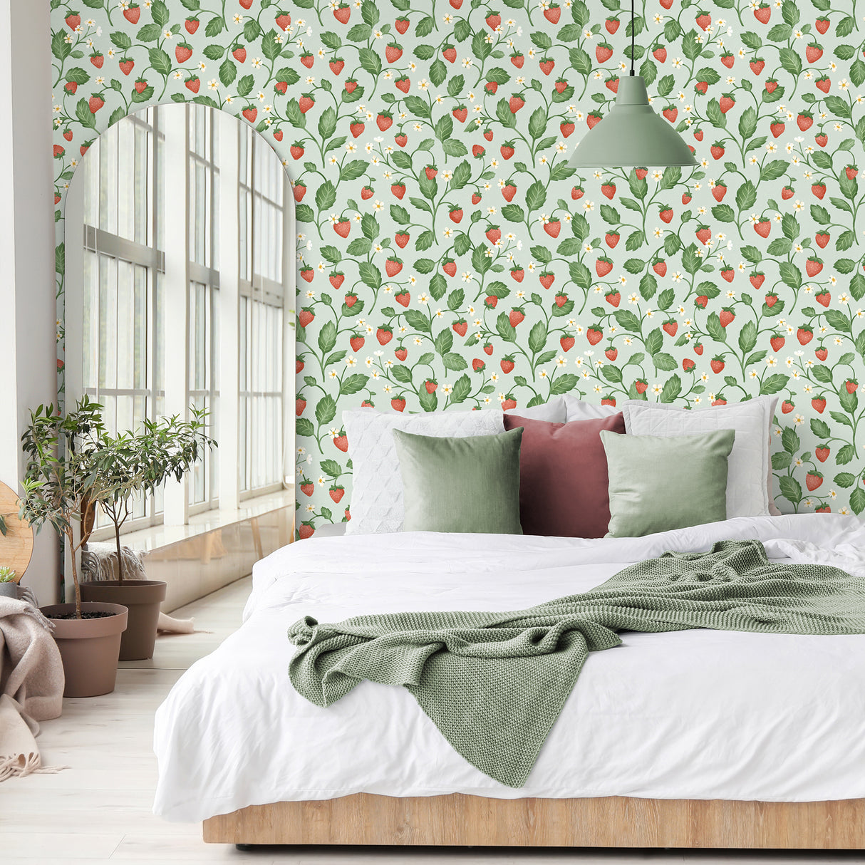 Maxine Seafoam by Fine Decor Strawberry Fields Wallpaper – Brewster Home Fashions FD43718