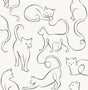 Fine Decor Clarice Black Cat Sketches Wallpaper FD43720